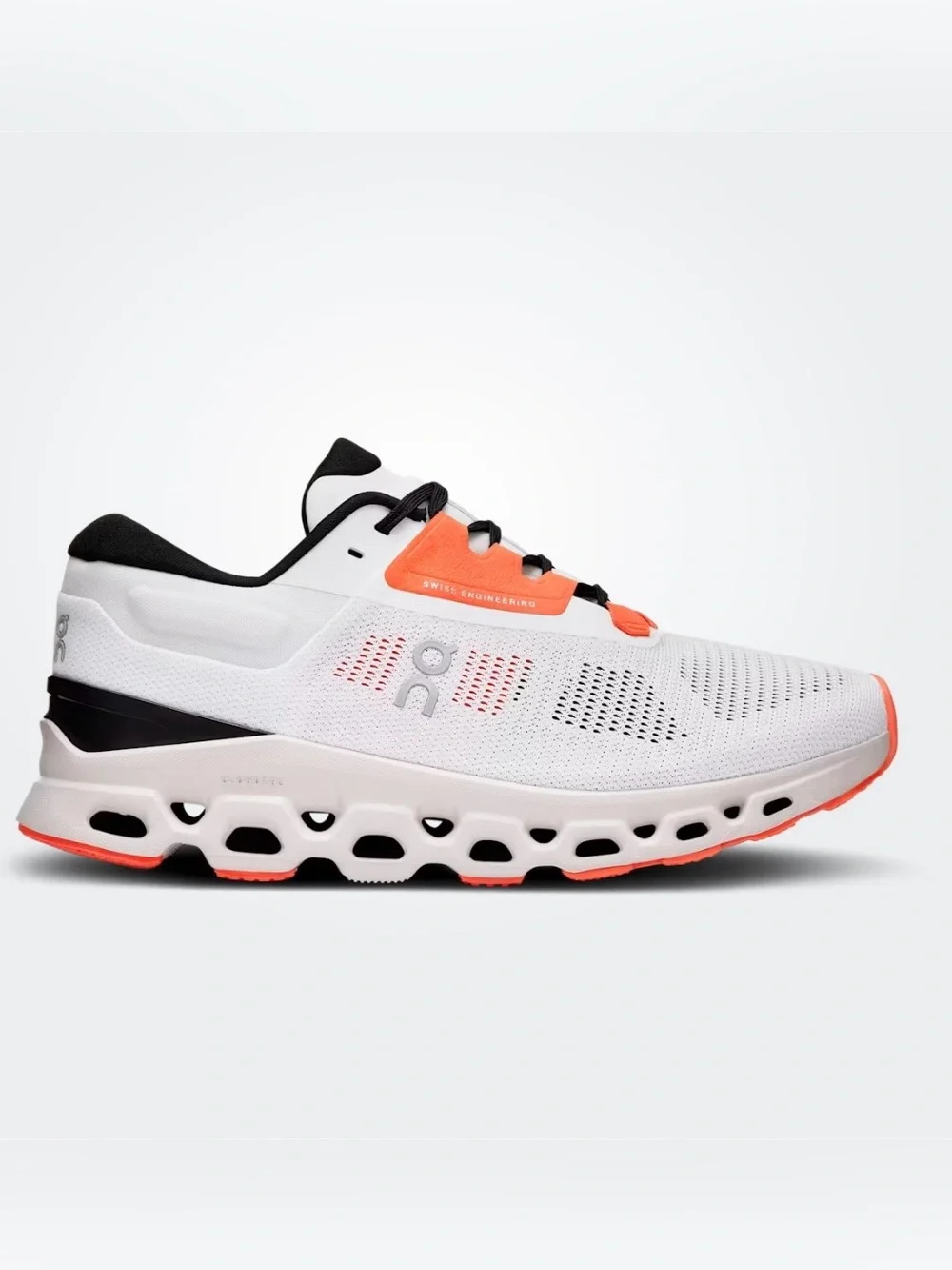 On Running Men's Athletic Shoes in White, Orange & Black